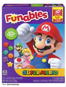 Snacks: Funables Fruit Flavored Snacks, Super Mario, 0.8 oz, 10 Count