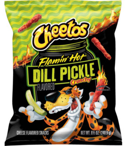 Snacks: Cheetos Flamin' Hot Dill Pickle Chips - 8.5oz