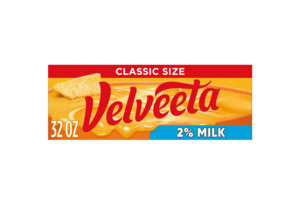 Pantry: Velveeta 2% Milk Reduced Fat Melting Cheese Dip & Sauce with 25% Less Fat, 32 oz Block, Shelf-Stable