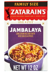 Pantry: Zatarain's No Artificial Flavors Gluten Free Family Size Jambalaya Rice Dinner Mix, 12 oz Box