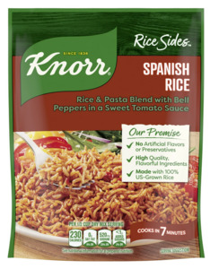 Pantry: Knorr No Artificial Flavors Spanish Parboiled Rice Cooks in 7 Minutes, 5.6 oz Regular Pouch