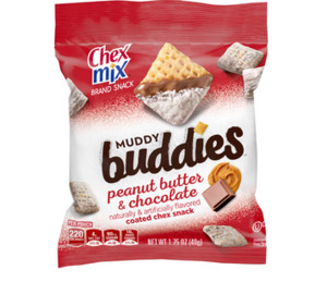 Snacks: Chex Mix Muddy Buddies Snack Mix Single Serve Pouch Peanut Butter & Chocolate 1.75 OZ