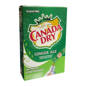 Clearance: Canada Dry Ginger Ale Sugar Free Powdered Drink Mix 6ct