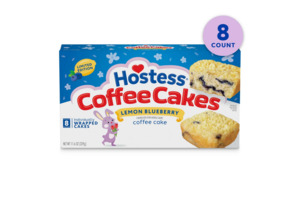 Clearance: Hostess Coffee Cakes, Lemon Blueberry Flavor with Other Natural Flavors, 11.6 oz Box (8 Pouches)