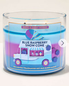 Three Wick Candle: Blue Raspberry Snow Cone 3-Wick Candle