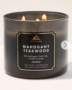 Three Wick Candle: Mahogany Teakwood 3-Wick Candle