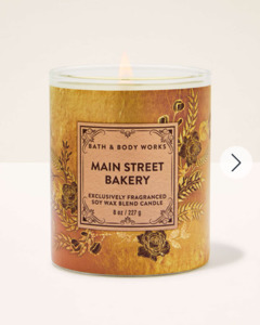 Three Wick Candle: Main Street Bakery Single Wick Candle