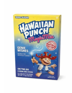 Drinks: Hawaiian Punch Magic Mix Genie Wishes Go Singles Drink Mix Water Beverage 8 Sticks