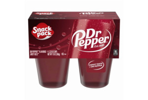 Snacks: Snack Pack DR PEPPER Flavored Juicy Gel Cups, 3.25 oz., 4-Count