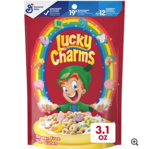 Pantry: General Mills Lucky Charms With Marshmallows Cereal Pouch 3.1oz