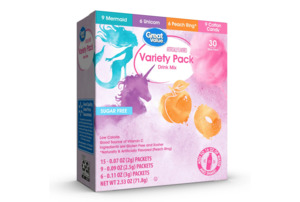 Drinks: Great Value Sugar-Free WaterTok Variety Pack Drink Mix, 2.53 oz, 30 Count