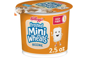 Pantry: Kellogg's Frosted Mini-Wheats Cold Breakfast Cereal Cup, High-Fiber, Whole Grain, Original, 2.5oz Cup