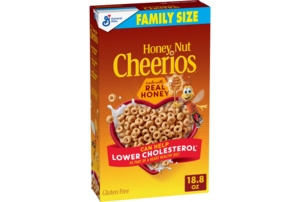 Honey Nut Cheerios, Heart Healthy Gluten Free Breakfast Cereal, Family Size, 18.8 oz