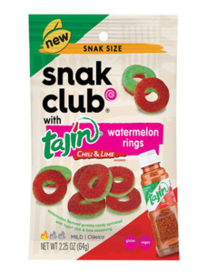 Candy: Snak Club Mild Tajin Chile Lime Seasoned Watermelon Rings 2.25 oz