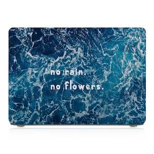 Macbook Quote Case: Macbook Case - Positive Quote - No Rain No Flowers