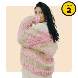 // Merino Knit Kit // Slouchy Striped Cardi