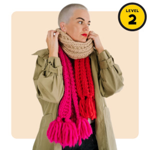 Beginner Knit Kits: // Merino Knit Kit // Three’s a Party Scarf