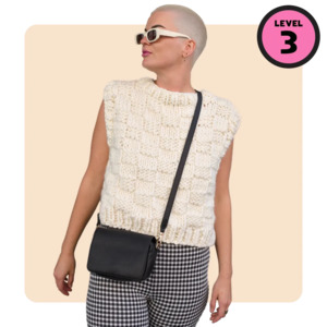 Confident Beginner: // Merino Knit Kit // Check Me Out Vest