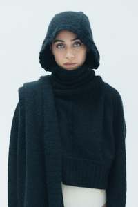 Possum Merino Permanent Collection: U Hood - Black [ PRE ORDER ]
