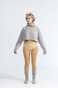 Possum Merino Permanent Collection: U Crop Crop - Azure