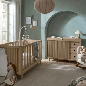 Mamas and Papas Oska Cot + Dresser + Mattress Bundle - Oak