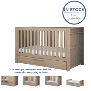 Cots Mattresses: Mamas and Papas Franklin Oak Cot Bed