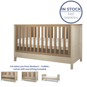 Cots Mattresses: Mamas and Papas Harwell Cot Bed - Cashmere