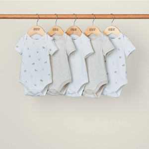 Bodysuits: Mamas and Papas Born to be Wild Short Sleeve Bodysuits - 5 Pack