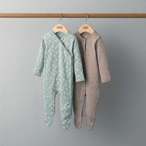 All In Ones: Mamas and Papas Flower Onesies - 2 Pack