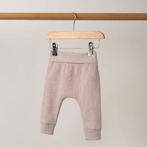 Bottoms: Mamas and Papas Organic Cotton Ribbed Leggings - Pink