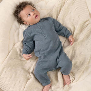 Rompers: Mamas and Papas Blue Pocket Romper