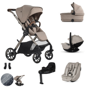 Silver Cross: Silver Cross Reef 2 Stroller Ultimate 360 Family Car Seat Bundle - Frappe