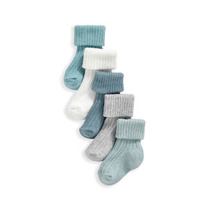 Footwear Socks: Mamas and Papas Light Blue Socks - 5 Piece Pack