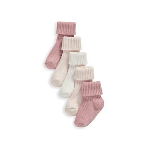 Footwear Socks: Mamas and Papas Light Pink Socks - 5 Piece Pack