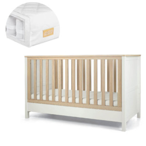 Cots Mattresses: Mamas and Papas Harwell White Cot + Mattress Bundle