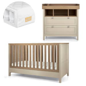 Baby Furniture: Mamas and Papas Harwell Cashmere Bundle - Cot + Dresser + Mattress