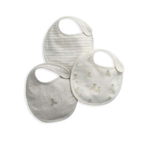 Bibs: Mamas and Papas Teddy Bear Bibs - 3 Piece Pack