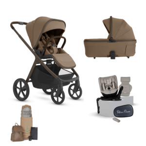 Silver Cross Cove 2 All-Terrain Stroller Ultimate Motion 360 Car Seat Bundle - Maple