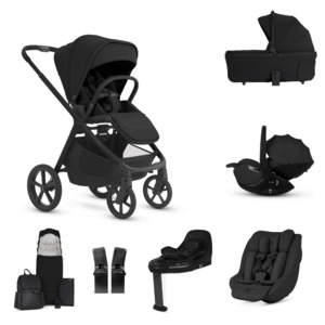 Silver Cross Cove 2 All-Terrain Stroller Ultimate 360 Family Car Seat Bundle - Onyx