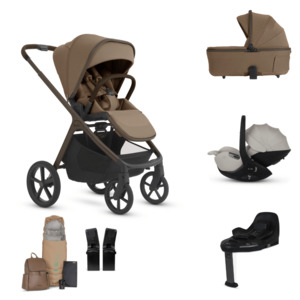 Silver Cross Cove 2 All-Terrain Stroller Ultimate 360 Car Capsule Bundle - Maple