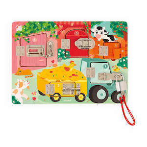Janod Magnetics Games Collection: Janod Farm Padlocks Board