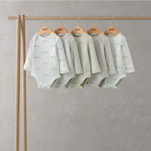 Mamas and Papas Wild Animals Long Sleeve Bodysuits - 5 Pack