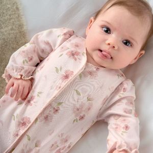 Mamas and Papas Watercolour Pink Floral Onesie