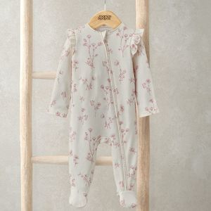 Mamas and Papas Floral Onesie with Zip