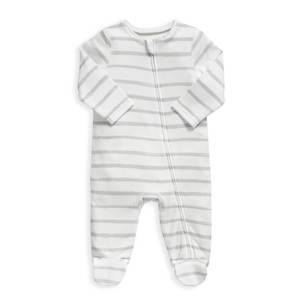 End Of Season Sale: Mamas and Papas Grey Stripe Onesie with Zip