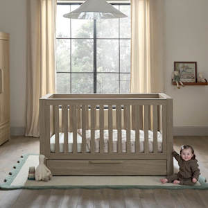 Baby Furniture: Mamas and Papas Franklin Oak - Cot + Mattress Bundle **Pre-Orders will open soon, Delivery End July**
