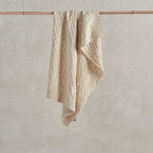 Mamas and Papas Welcome to the World Duckling - Cable Knit Cream Knitted Blanket