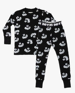 BAND OF BOYS - BLACK WAFFLE SMILE WINTER PJS