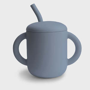 Mushie: MUSHIE - SILICONE TRAINING CUP + STRAW TRADEWINDS