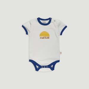 Banabae: BANABAE- RAD KID PRIMARY ORGANIC COTTON RINGER ONESIE